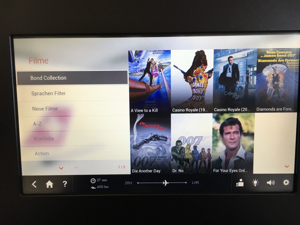 SWISS Boeing 777 Business Class - Entertainment System