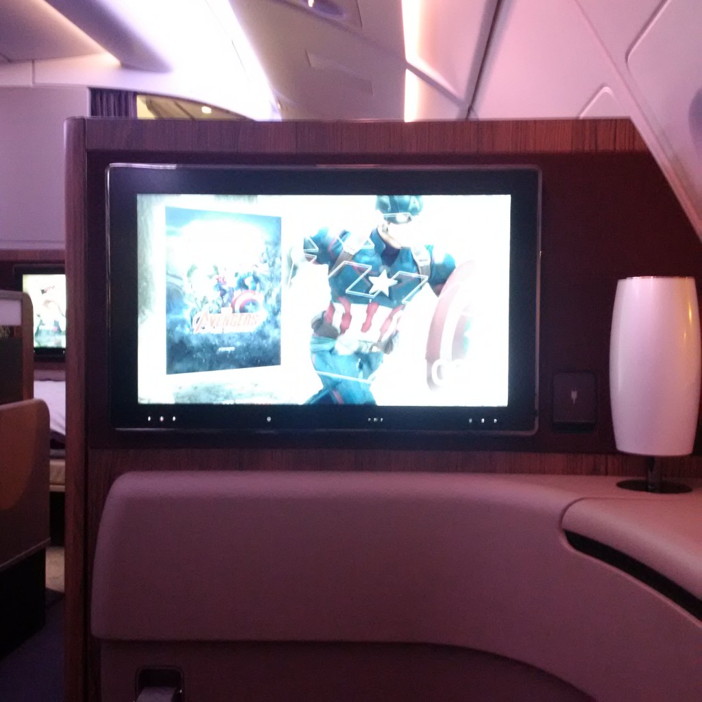 Qatar Airways First Class - Bildschirm