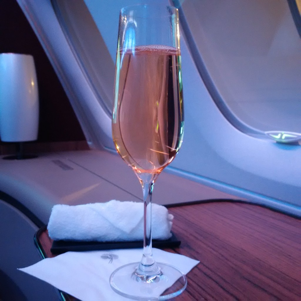 Qatar Airways First Class - Welcome Drink