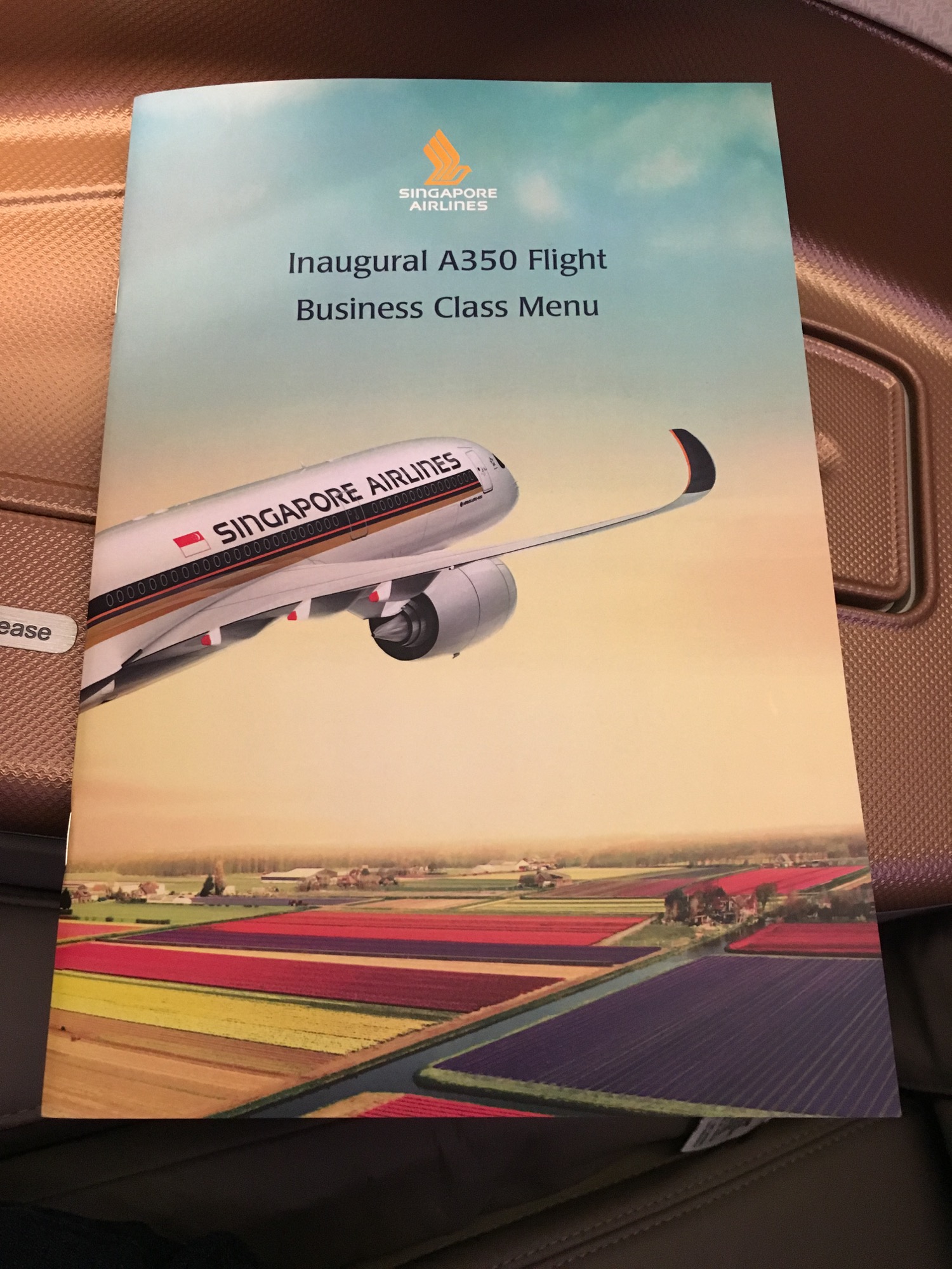 Singapore Airlines A350 Business Class Menu - 1