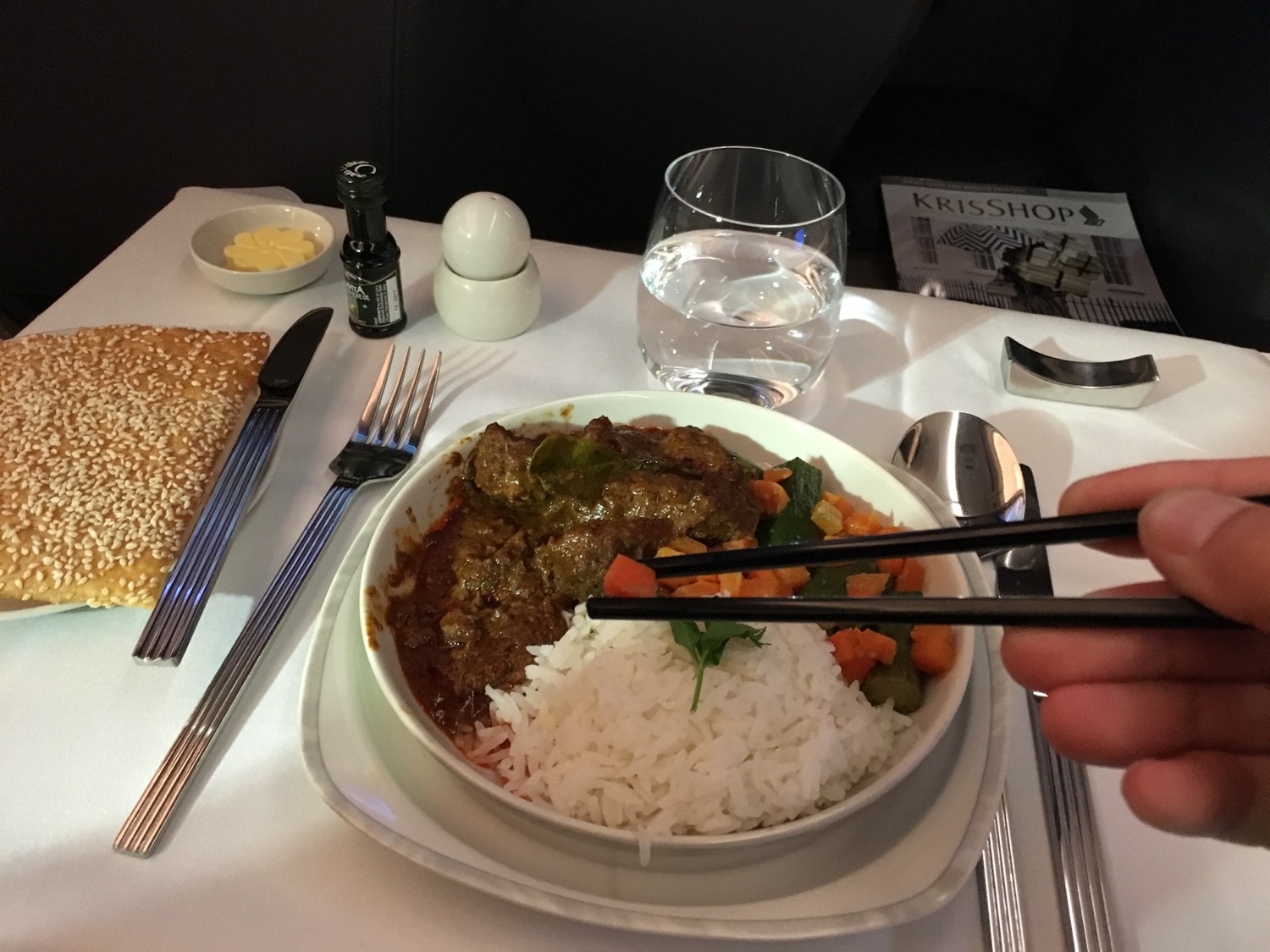 Singapore Airlines A350 Business Class Supper - 2