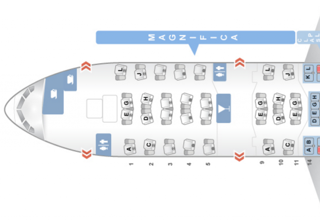 Alitalia Business Class Seatmap