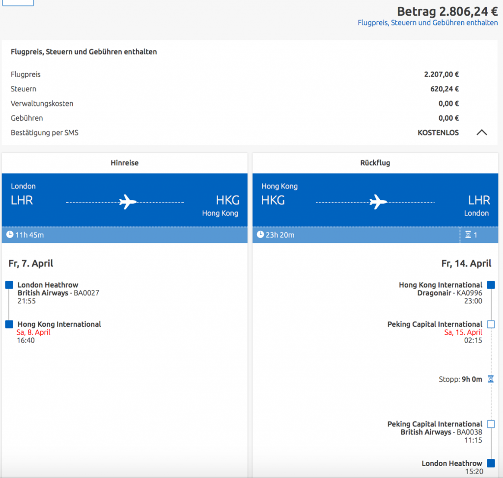 British Airways First Class Angebote