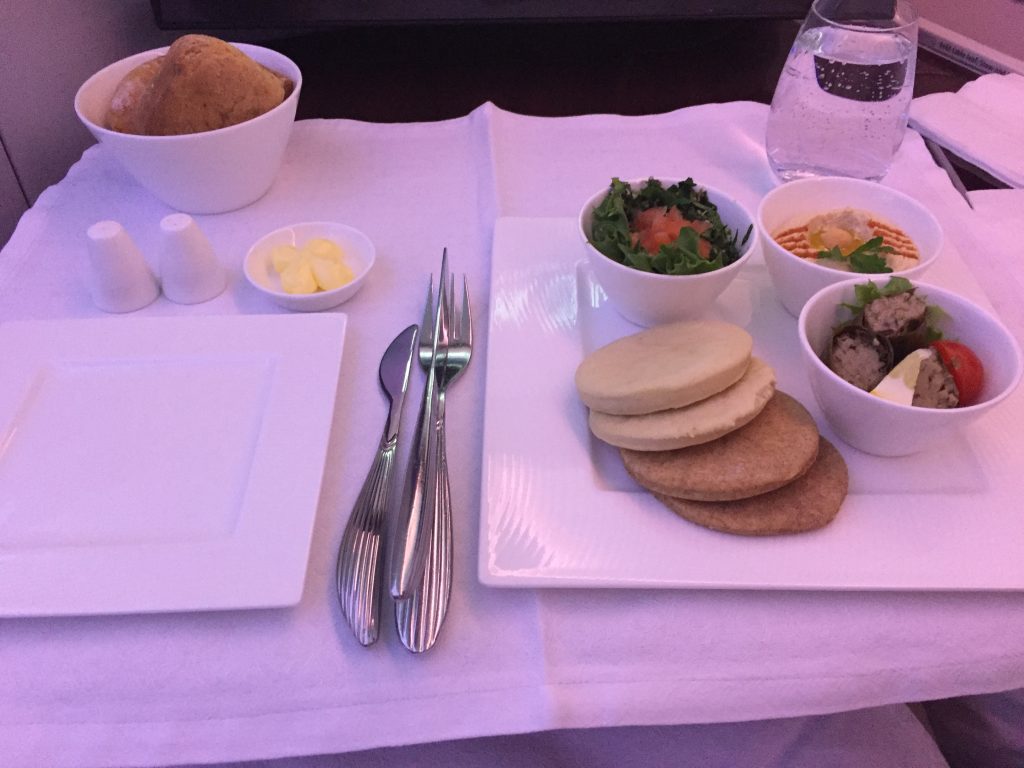 Qatar Airways Business Class - Arabic mezze