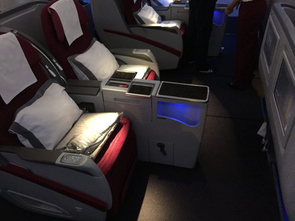 Qatar Airways Business Class - Sitze auf der 77W