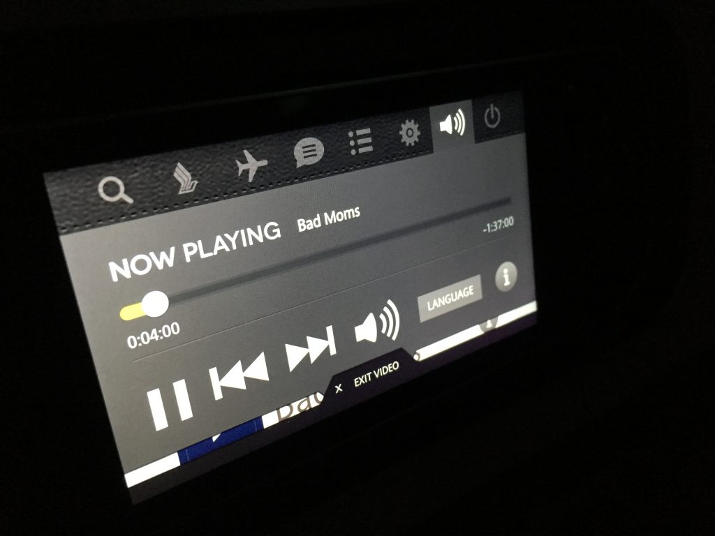 Singapore Airlines Business Class Entertainment System