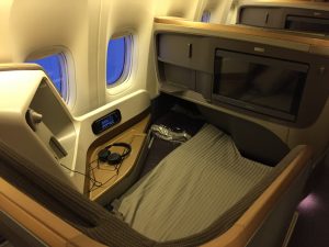 Singapore Airlines Business Class Sitz