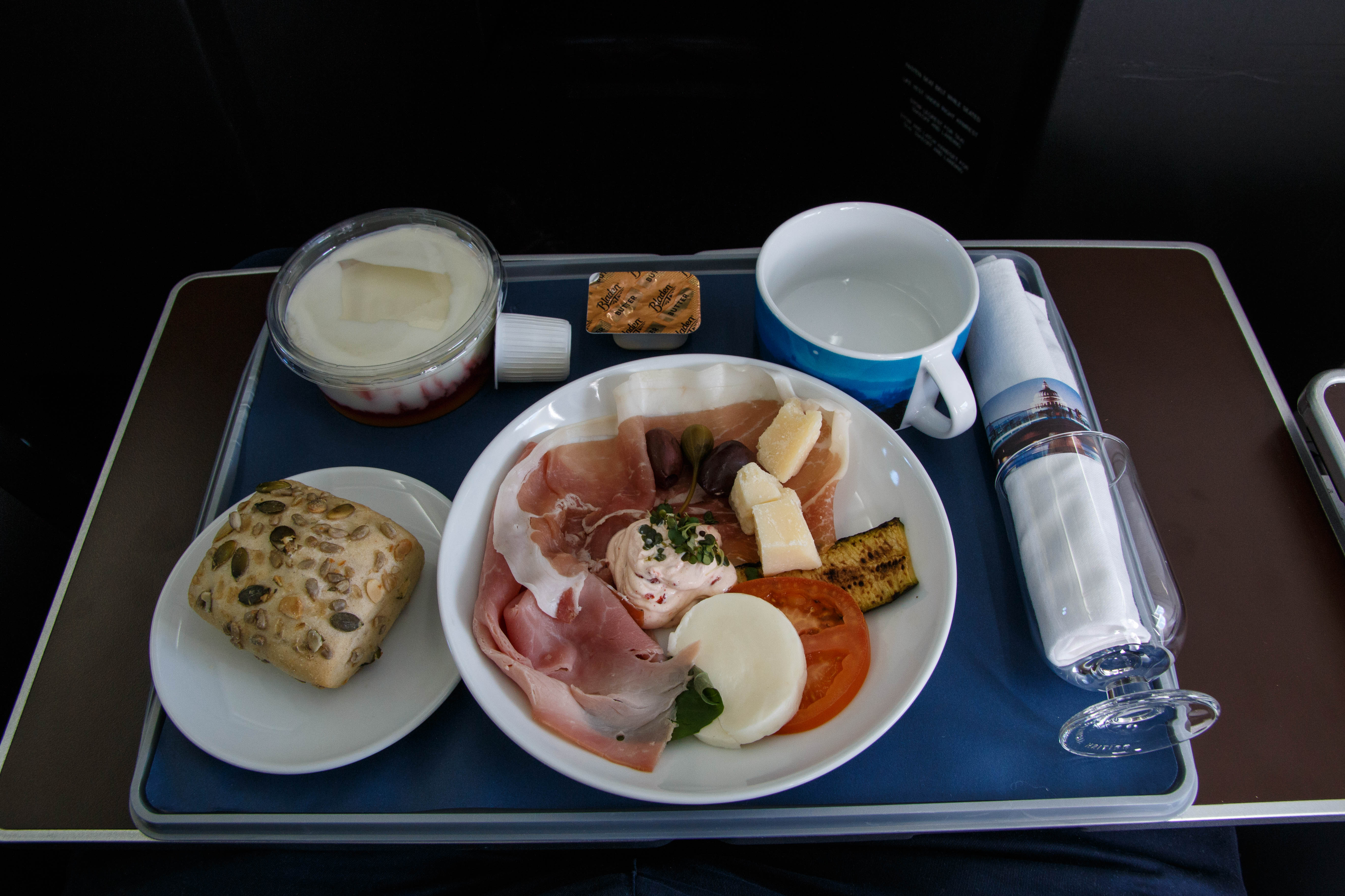 British Airways Business Class A321 Frühstück