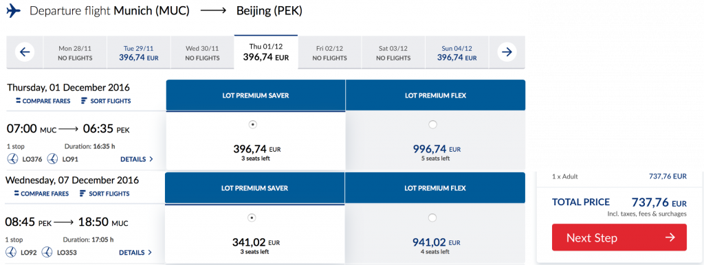 Lufthansa Statusmeilen nach Peking sammeln