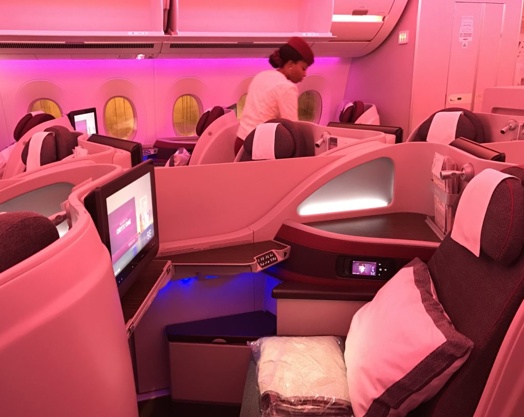 Qatar Airways A350 Business Class Kabine