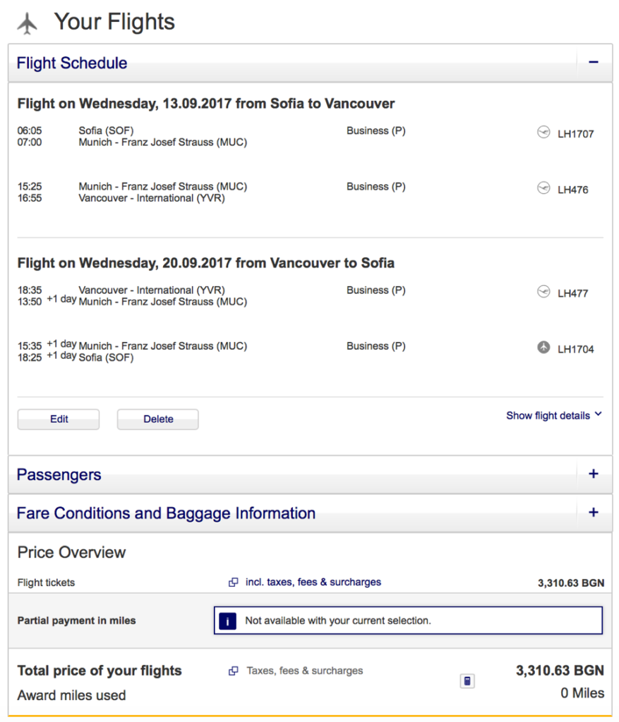 Lufthansa Business Class Angebote nach Nordamerika