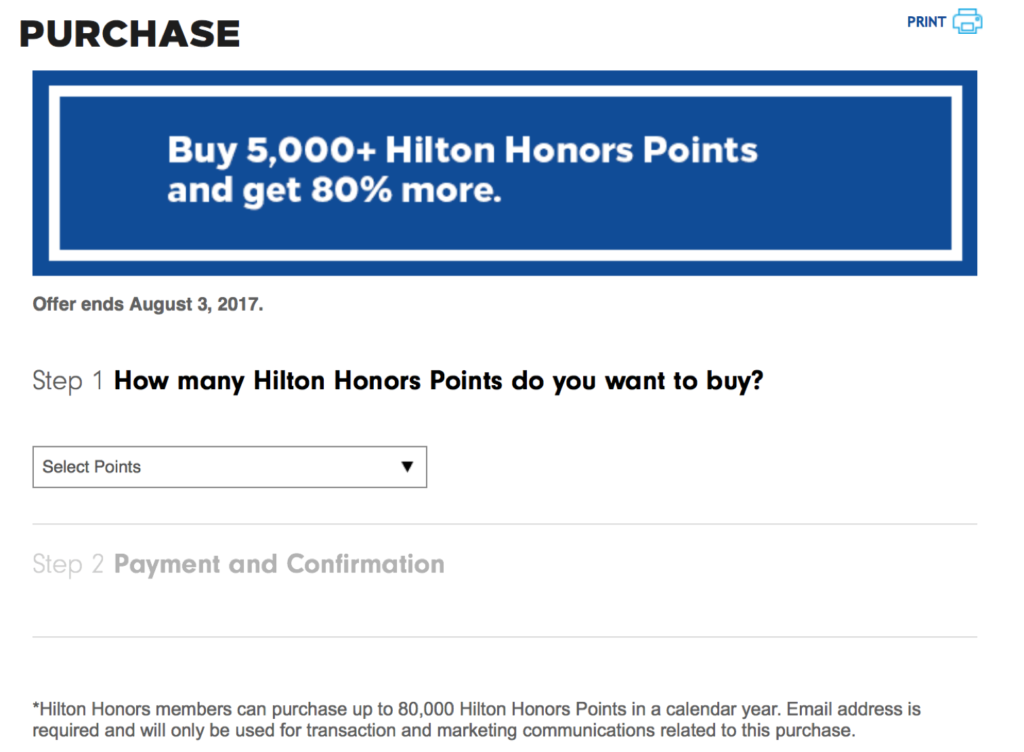 Hilton Honors Punktekauf