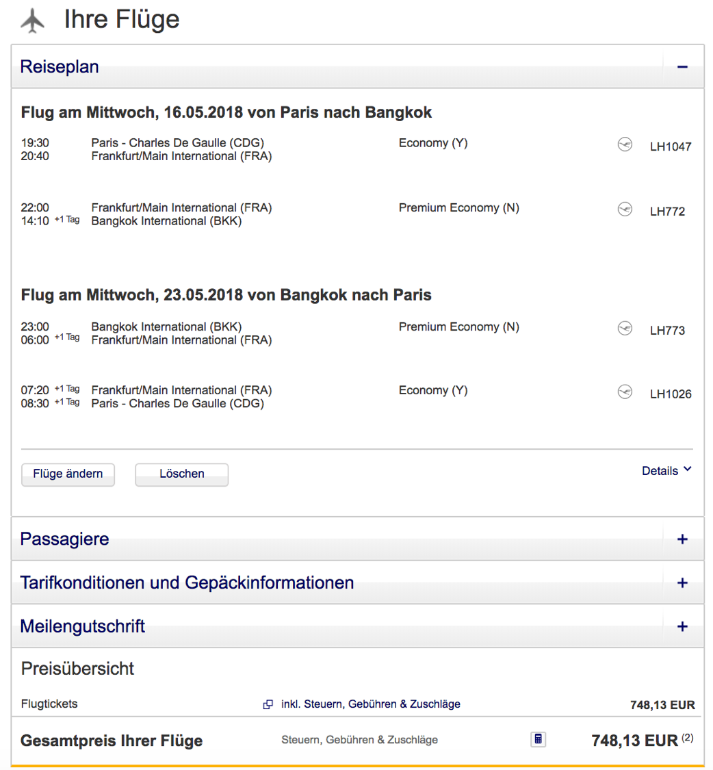 Aktuelle Lufthansa Premium Economy Class Angebote