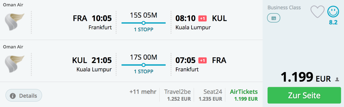 Oman Air Business Class Sale