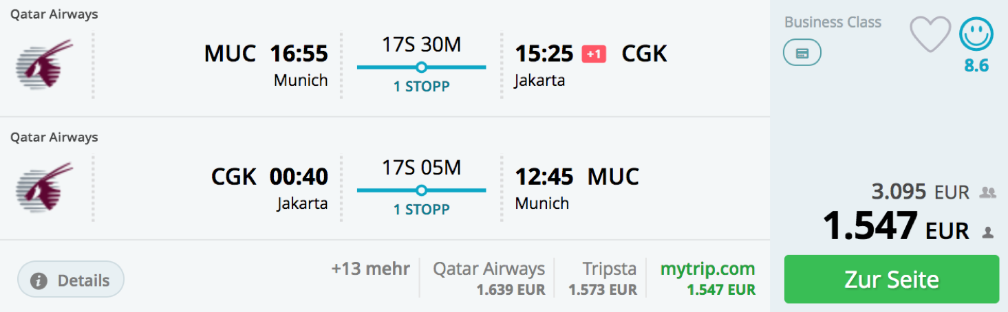 Qatar Airways Global Travel Boutique ab Deutschland