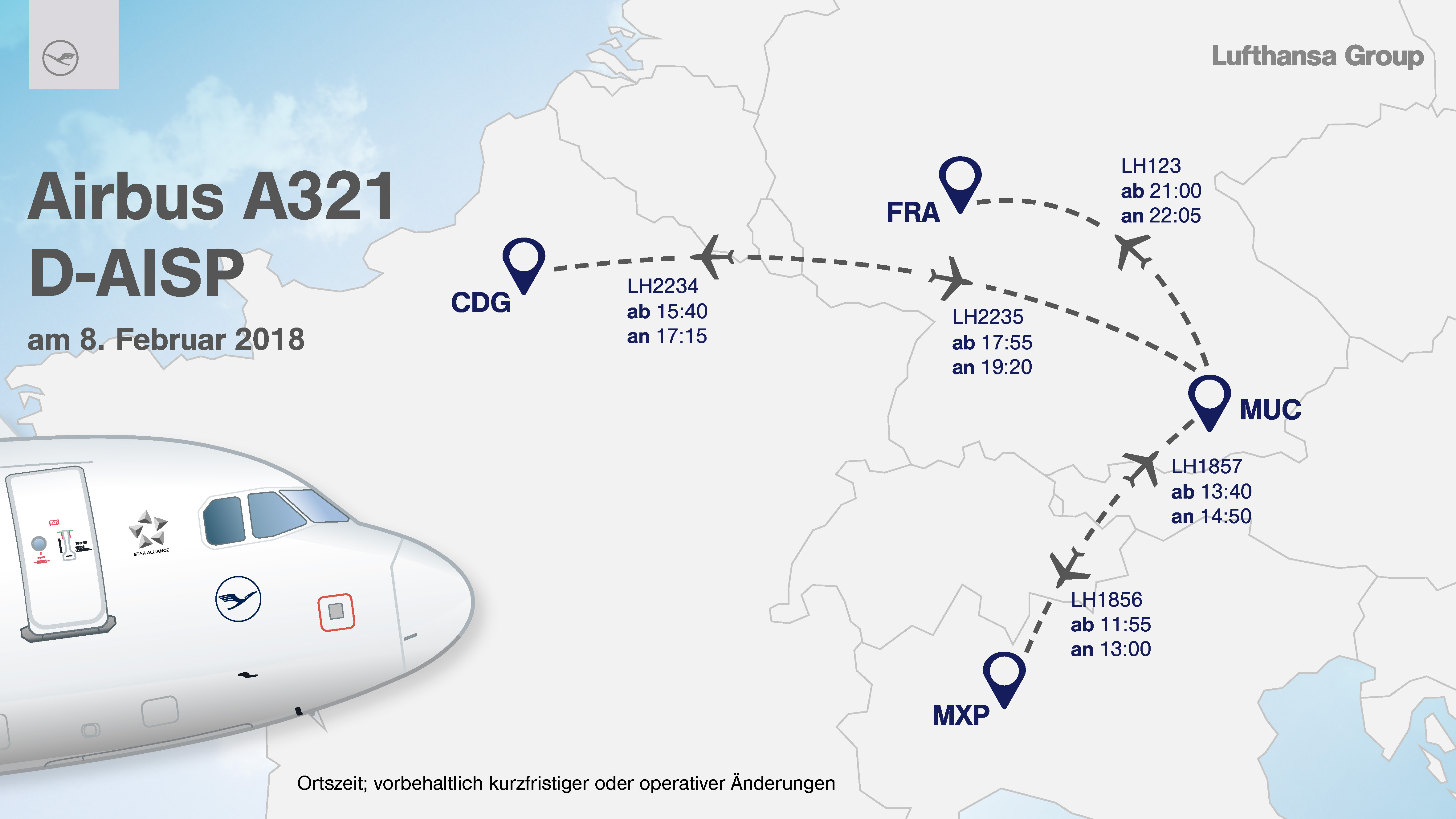 Neue Lufthansa Lackierung auf Europa-Tour