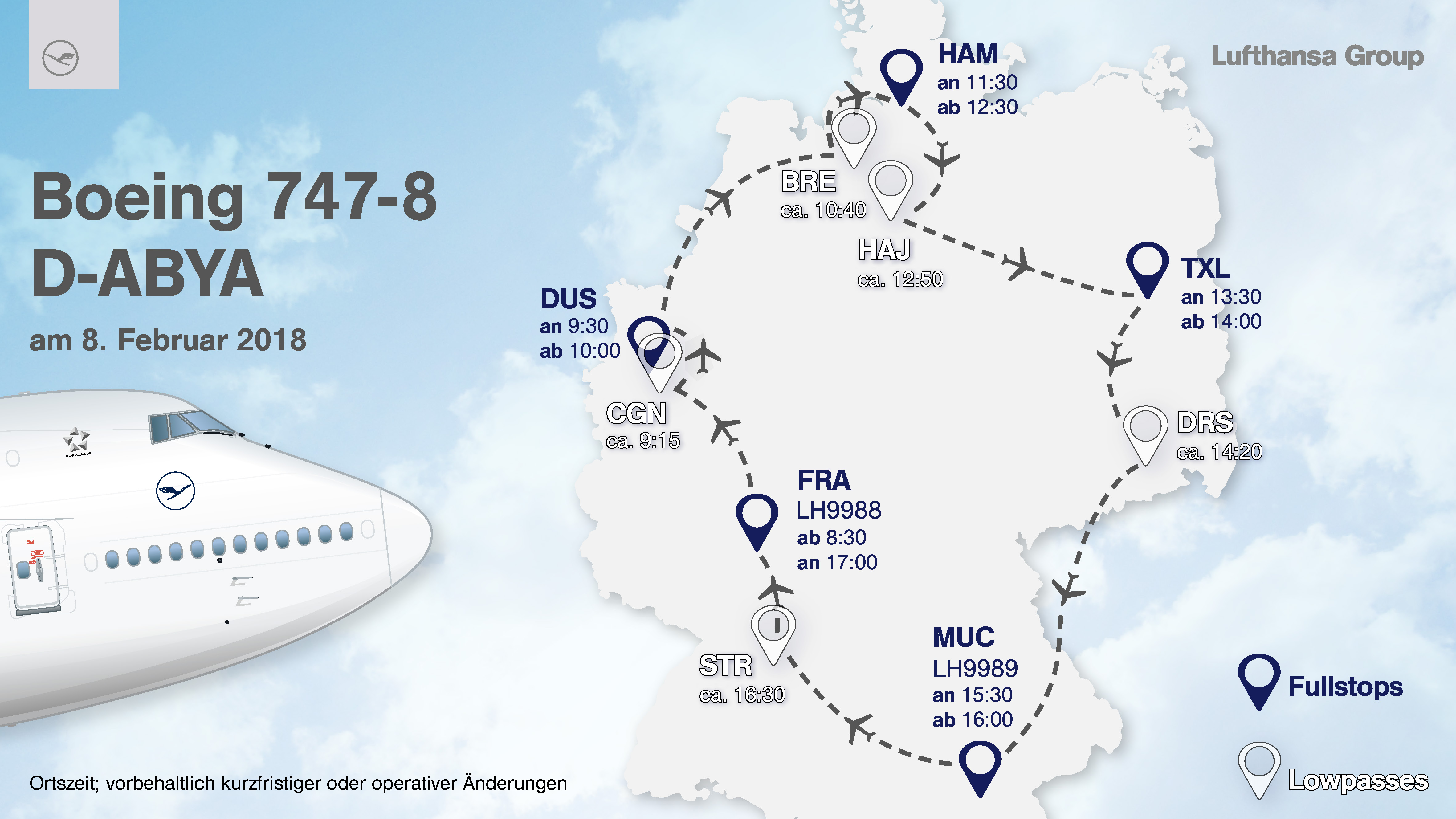 Neue Lufthansa Lackierung auf Europa-Tour
