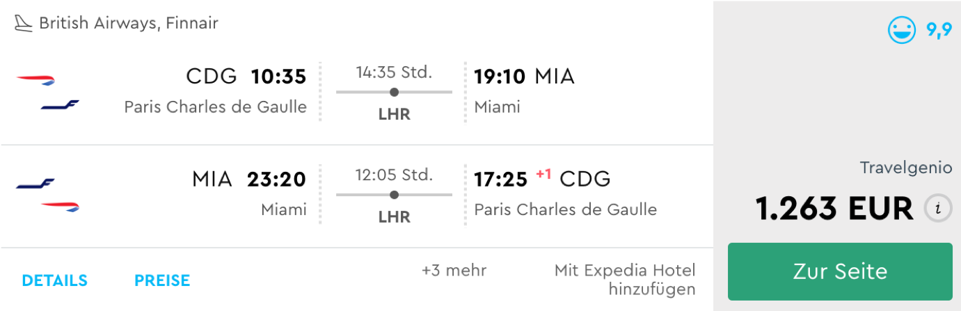 Günstige Business Class Flüge nach Miami