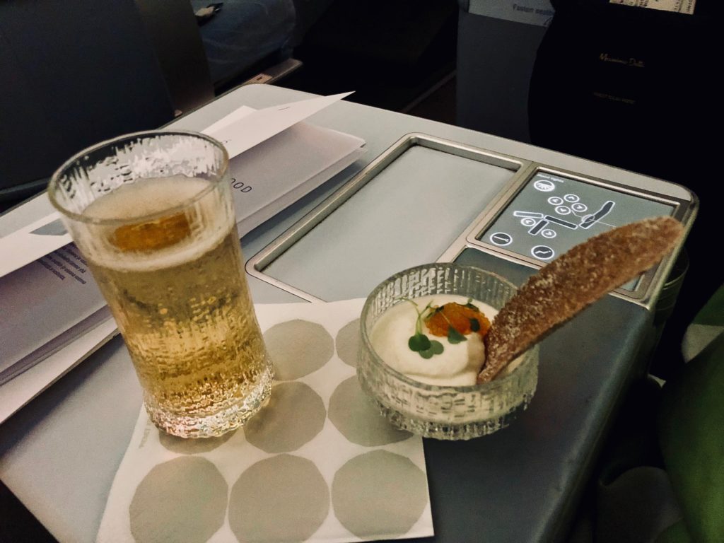 Finnair Business Class A330 Dinner