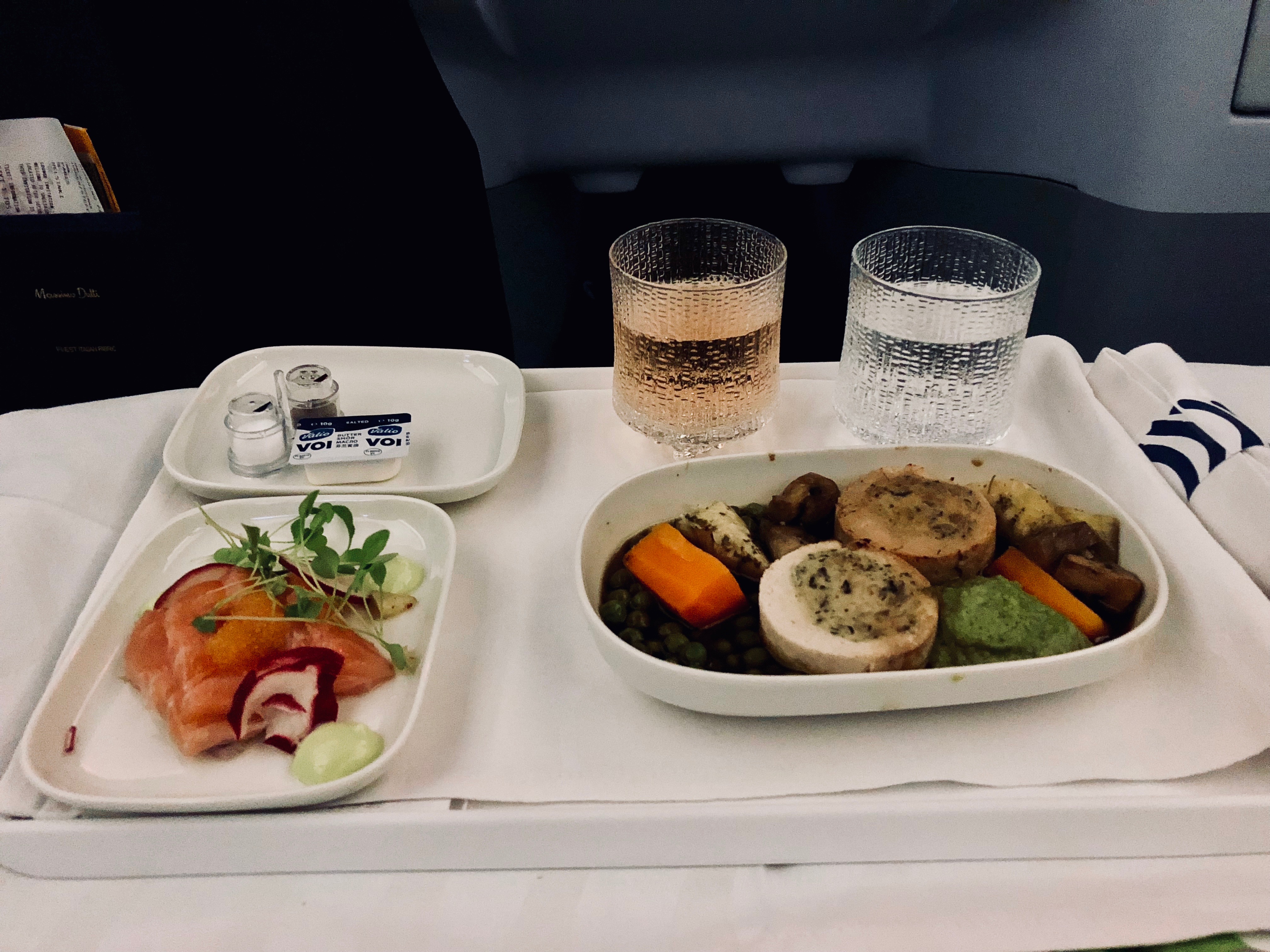 Finnair Business Class A330 Dinner