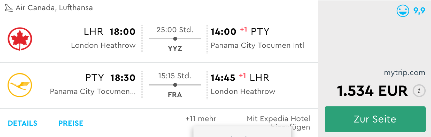 Günstige Business Class Flüge nach Panama