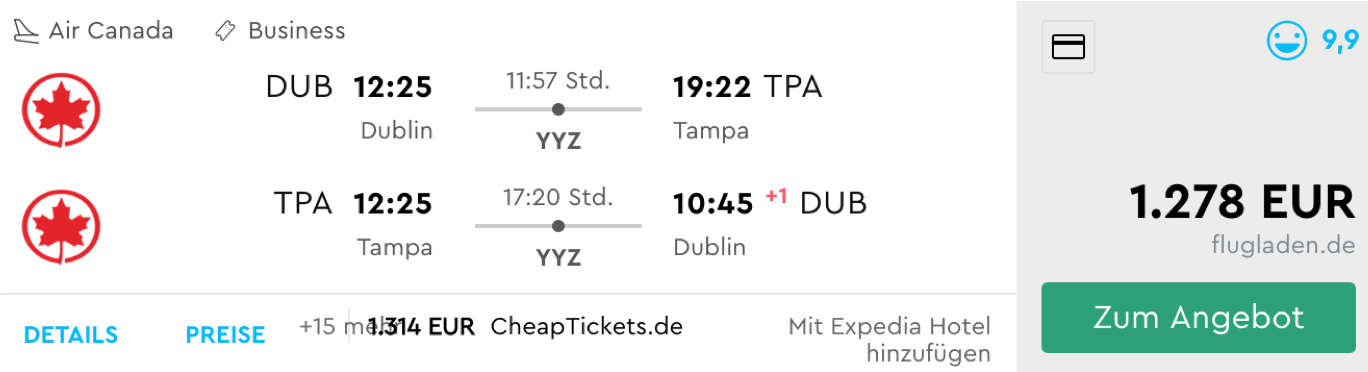 Günstige Business Class Deals nach Florida