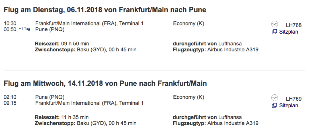 Der schlechteste Flug der Welt Frankfurt - Pune