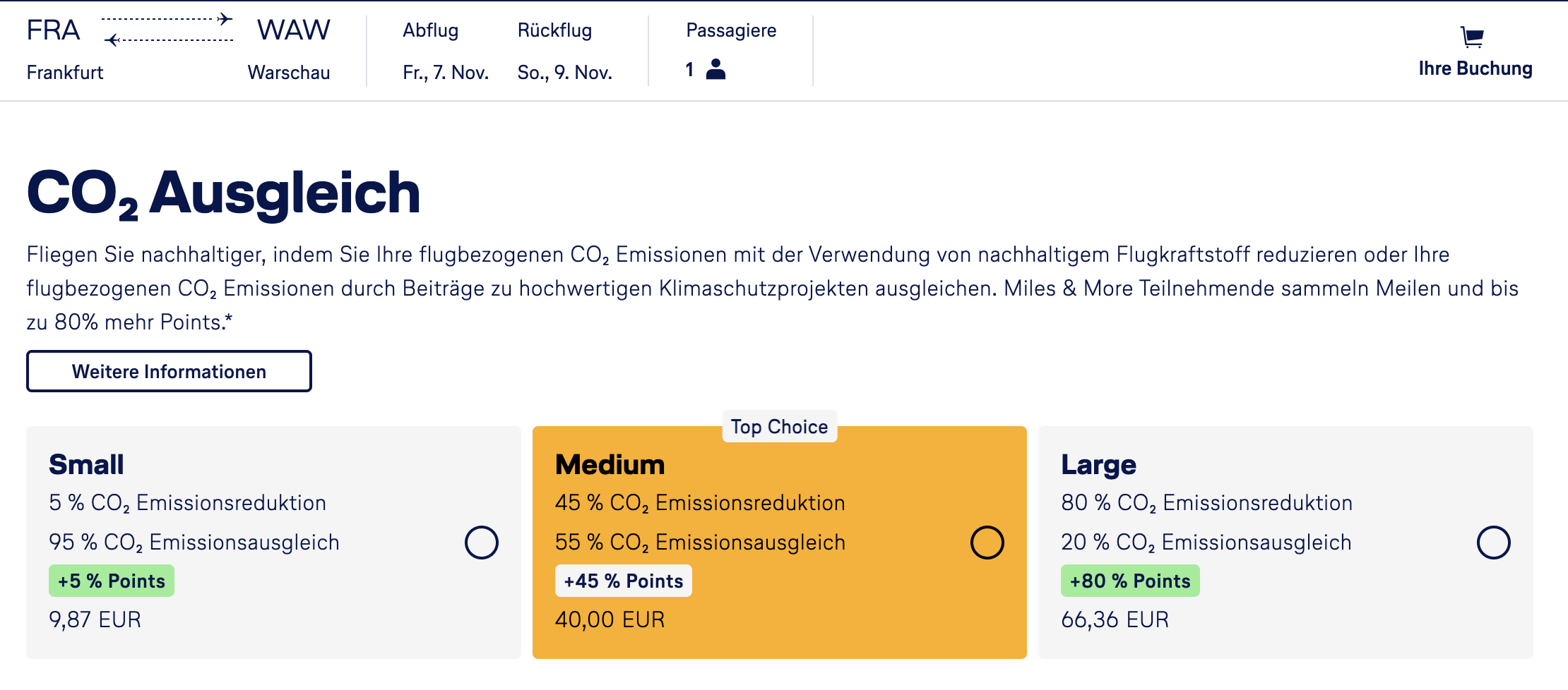 Miles & More CO₂ Ausgleich